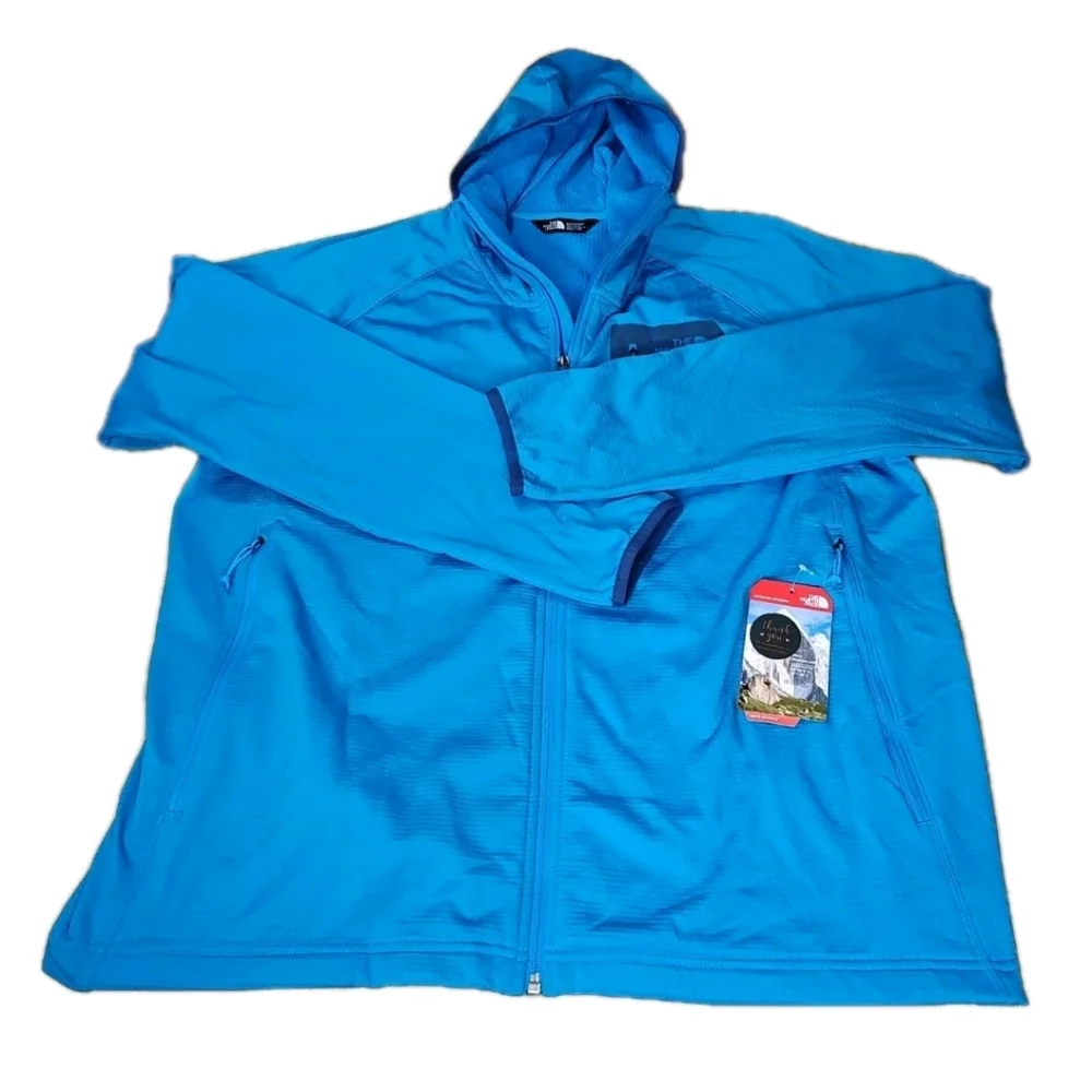 North Face Borod Cooling Hoodie Zip Jacket 2X Blue Thermal Lined Gorp Hiking Nwt